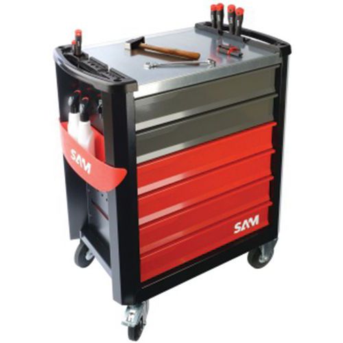 Servante servi-630nz 6 tiroirs modules abs avec 200 outils