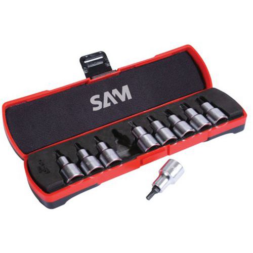 Coffret de 9 douilles tournevis empreintes torx de 20 a 60