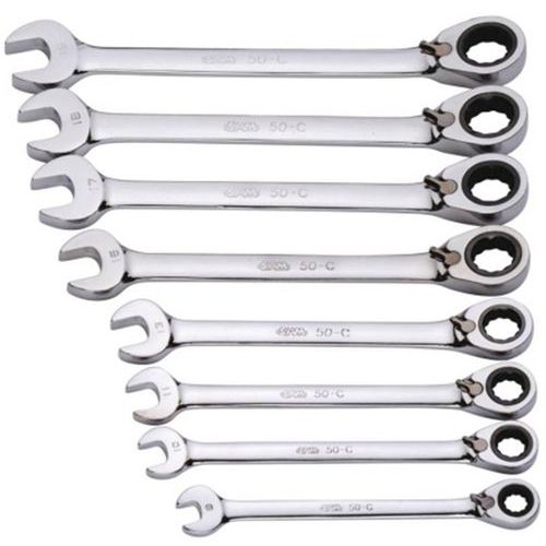 Jeu de 8 cles mixtes a cliquet articulees Jeu de 8 cles mixtes a cliquet articulees