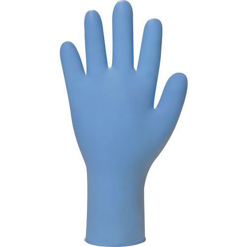 Gants jetables en nitrile bleu pour produits chimiques - sans poudre - Polyco