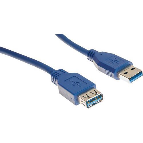 Rallonge USB 3.0 type A et A bleue - 1,0 m