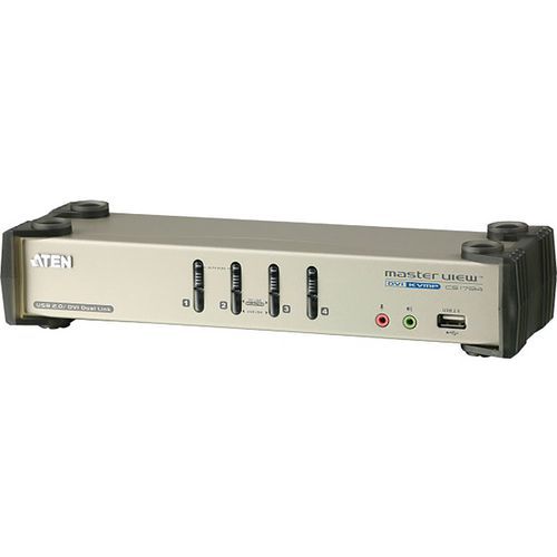 Commutateur KVM DVI Haute Resol./USB 4 ports +Audio 2.1 ATEN