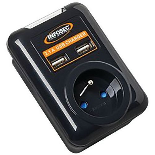 Prise S1 USB NEO parafoudre 1 prise INFOSEC Prise S1 USB NEO parafoudre 1 prise INFOSEC