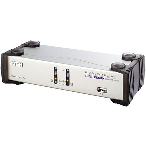 Commutateur KVM 2 Ports VGA/USB Dual Screen et Audio ATEN