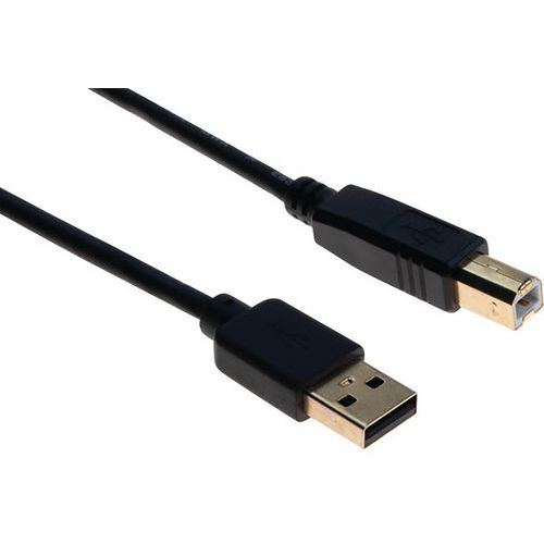 Cordon USB 2.0 type A et B avec ferrites noir - 5,0 m