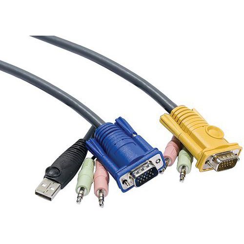 Câble E7 kvm ATEN 2L-53xxU VGA-USB-Audio - 1,80M