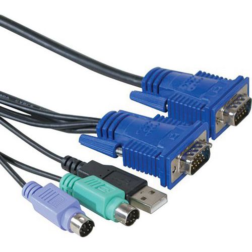 Cordon combo kvm VGA/PS2+USB - 1,8m DEXLAN