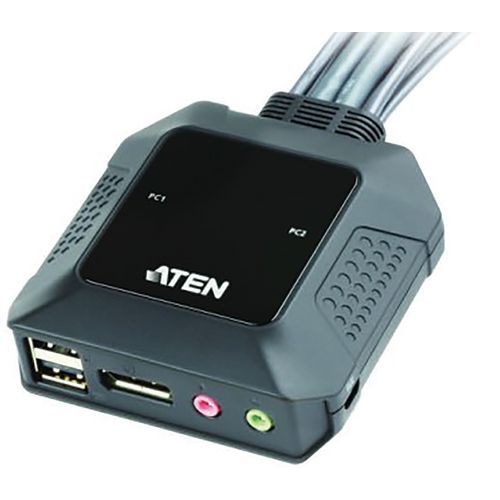Commutateur mini kvm DisplayPort, USB avec telecommande ATEN