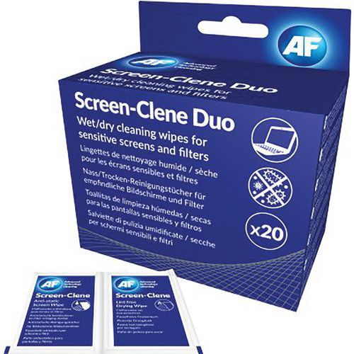 Boîte de 20 lingettes humides/séches pour écran LCD AF