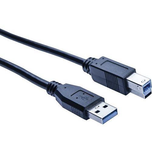 Cordon USB 3.0 type A et B noir - 1,8 m