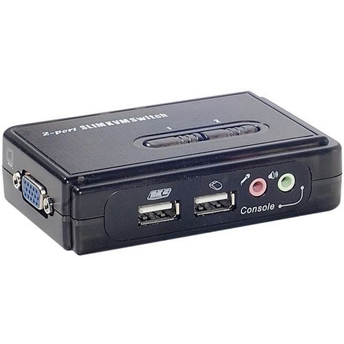 Pocket KVM 2 ports USB et AUDIO auto alimenté câble inclus