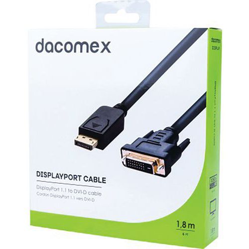 Cordon DisplayPort 1.1 vers DVI-D - 1,8 m DACOMEX