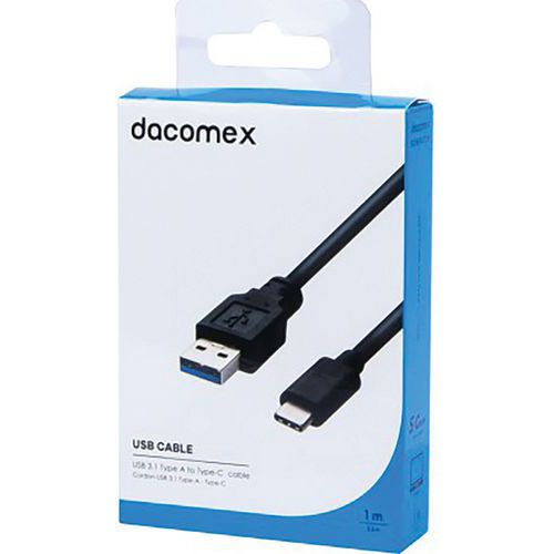 Cordon USB 3.1 Gen1 Type-A - Type-C - 1 m DACOMEX