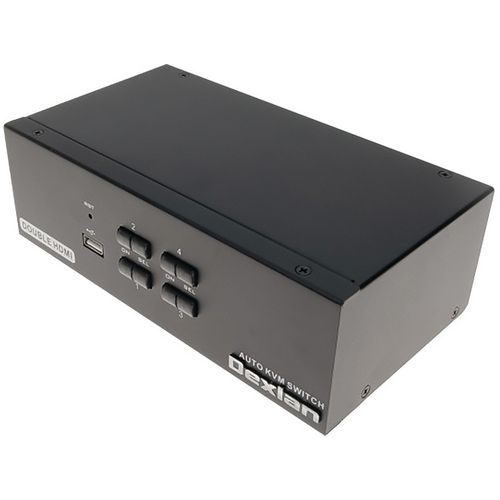 Le Switch KVM 4 ports double ecran HDMI 4K et USB 2.0 et câbles DEXLAN