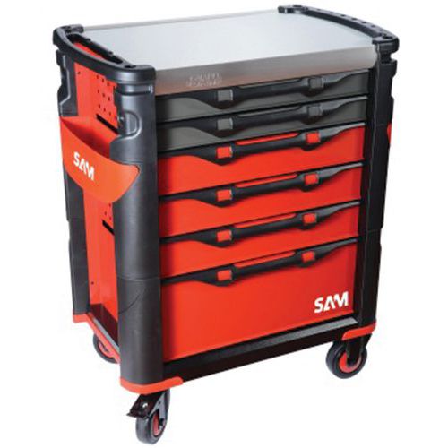 Servante 41 - 6 tiroirs modules abs avec 135 outils