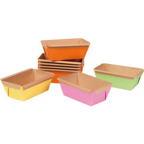 Moule à cake individuel en carton coloré - Boîte de 48 - Matfer Flo