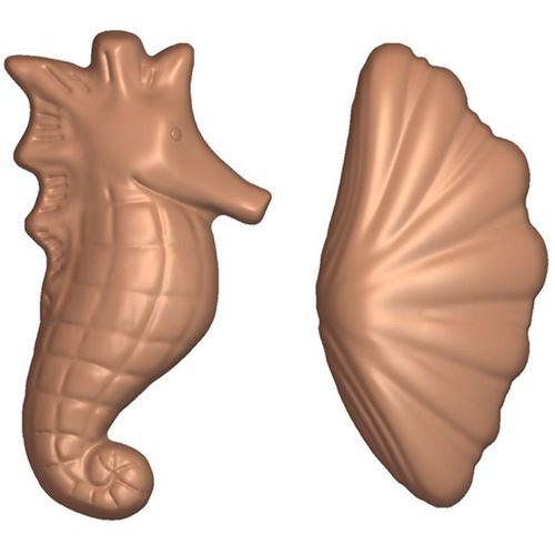 Plaque chocolat de 16 hippocampes et coquillages - Matfer