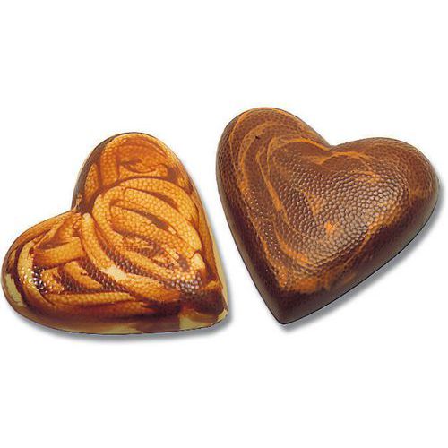 Plaque chocolat de 2 empreintes pour 2 cœurs granités - Matfer