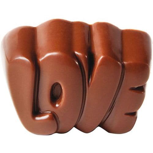 Plaque chocolat de 24 empreintes bonbons Love - Matfer