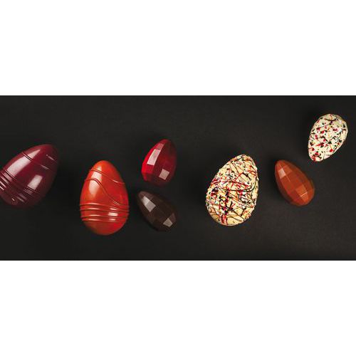 Plaque chocolat de 4 empreintes pour 2 oeufs diamant - Matfer Plaque chocolat de 4 empreintes pour 2 oeufs diamant - Matfer