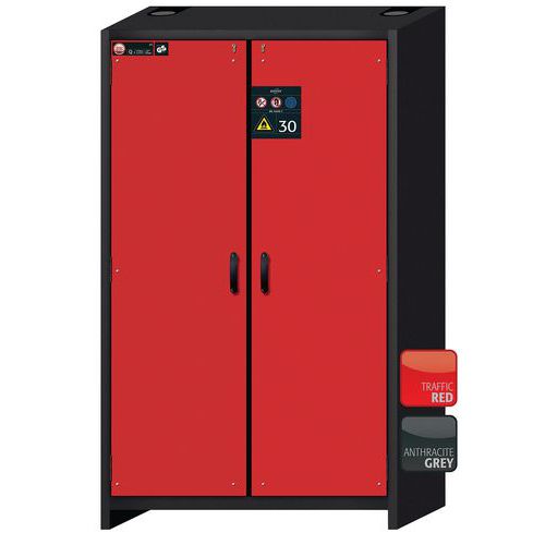Armoire de sécurité Q-CLASSIC-30 Gris/Rouge RAL 3020 - asecos
