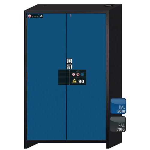 Armoire de sécurité Q-PEGASUS-90 Gris RAL 7016/Bleu RAL 5010 - asecos