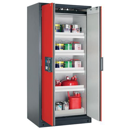 Armoire de sécurité Q-CLASSIC-90 Gris/Rouge RAL 3020 - asecos