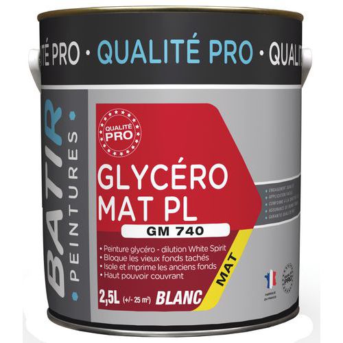 Peinture glycero mat pl GM740 - 2,5 L - Batir