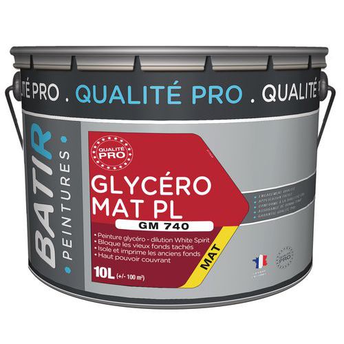 Peinture glycero mat pl GM740 - 10 L - Batir