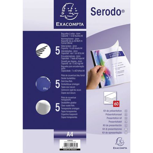 Kit de présentation Serodo pour relier jusqu'à 60 feuilles A4