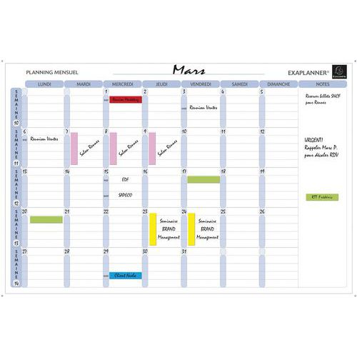 Planning magnétique mensuel - textes en français