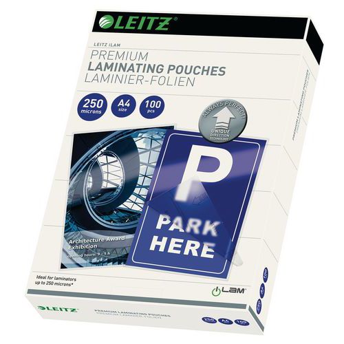 Pochettes de plastification UDT, A4, 250 microns, pack de 100 Leitz