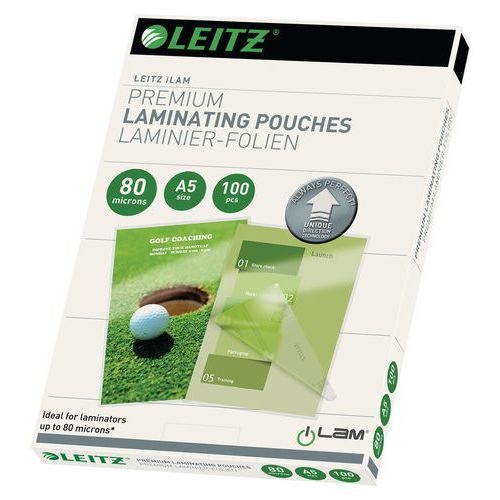 Pochettes de plastification UDT, A5, 80 microns, pack de 100 Leitz