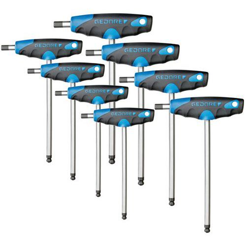Jeu 8 tournevis poignée en T vis 6 pans DT2142-008 - Gedore Jeu 8 tournevis poignée en T vis 6 pans DT2142-008 - Gedore