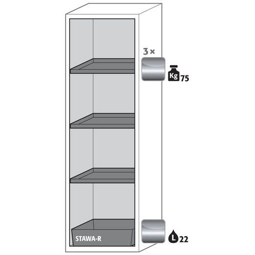 Armoire S-CLASSIC90 Maintien de porte - Bac rétention - 596mm - Asecos