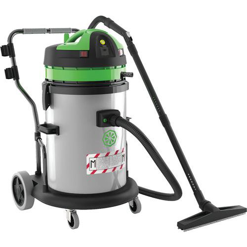 Aspirateur poussière 2400W avec prise pour outils cuve inox 62L - ICA Aspirateur poussière 2400W avec prise pour outils cuve inox 62L - ICA