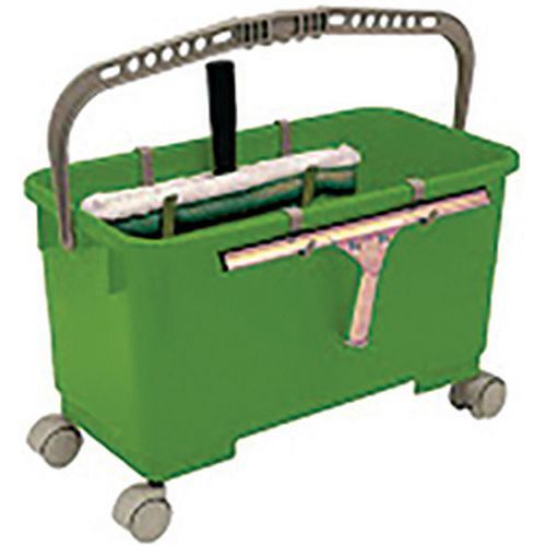 Seau vitrier vert complet seau + grille + 4 roues_ICA Seau vitrier vert complet seau + grille + 4 roues_ICA