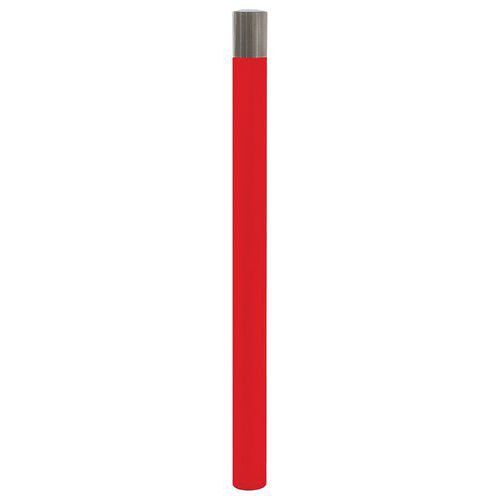 Potelet haute visibilité Ø 76 mm pommeau inox brossé - zinc - Procity