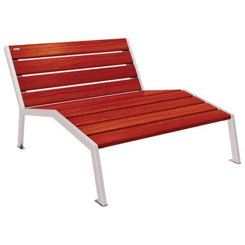 Chaise longue Silaos 2 places acier et bois - Procity