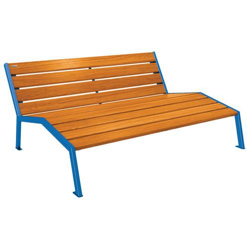 Chaise longue Silaos 3 places acier et bois - Procity