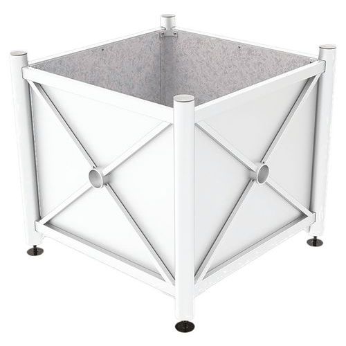 Jardinière acier Province inox brossé intérieur tôle galva - Procity