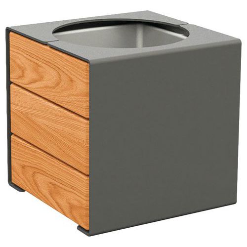 Jardinière Kub 45 x 45 cm acier/bois - Procity