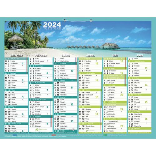Calendrier Evasion 43 x 33,5 cm Semestriel 2024 - Exacompta