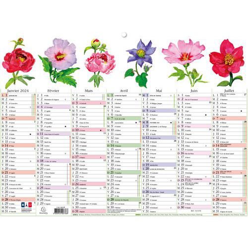 Calendrier Fleurs semestriel 2024 - Exacompta