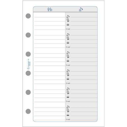 Recharge Exatime 14 - Adresses téléphones - Exacompta