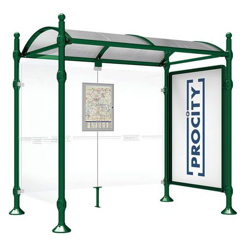Abri bus Province vitrine - 1 bardage latéral pommeau Boule - Procity