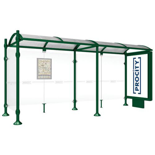 Abri bus Province caisson lumineux 1 bardage latéral Inox - Procity