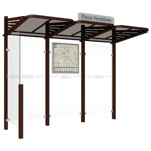 Abri bus Conviviale 3 m bardage gauche - Procity