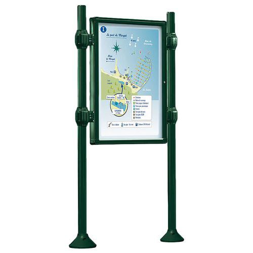 Panneau vitrine Province simple face - inox brossé - Procity