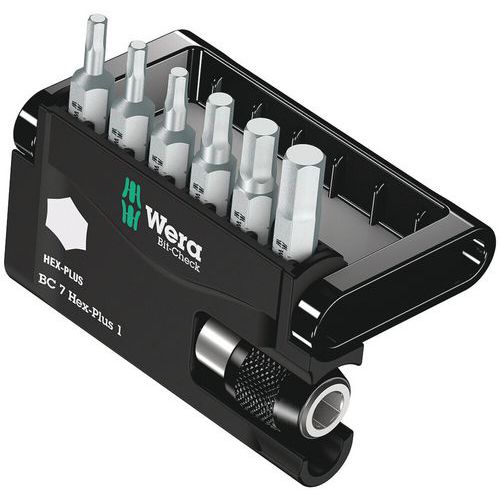 Etui d'embouts 7 pièces extra rigide - Bit-Check 7 Hex-Plus 1 - Wera Etui d'embouts 7 pièces extra rigide - Bit-Check 7 Hex-Plus 1 - Wera